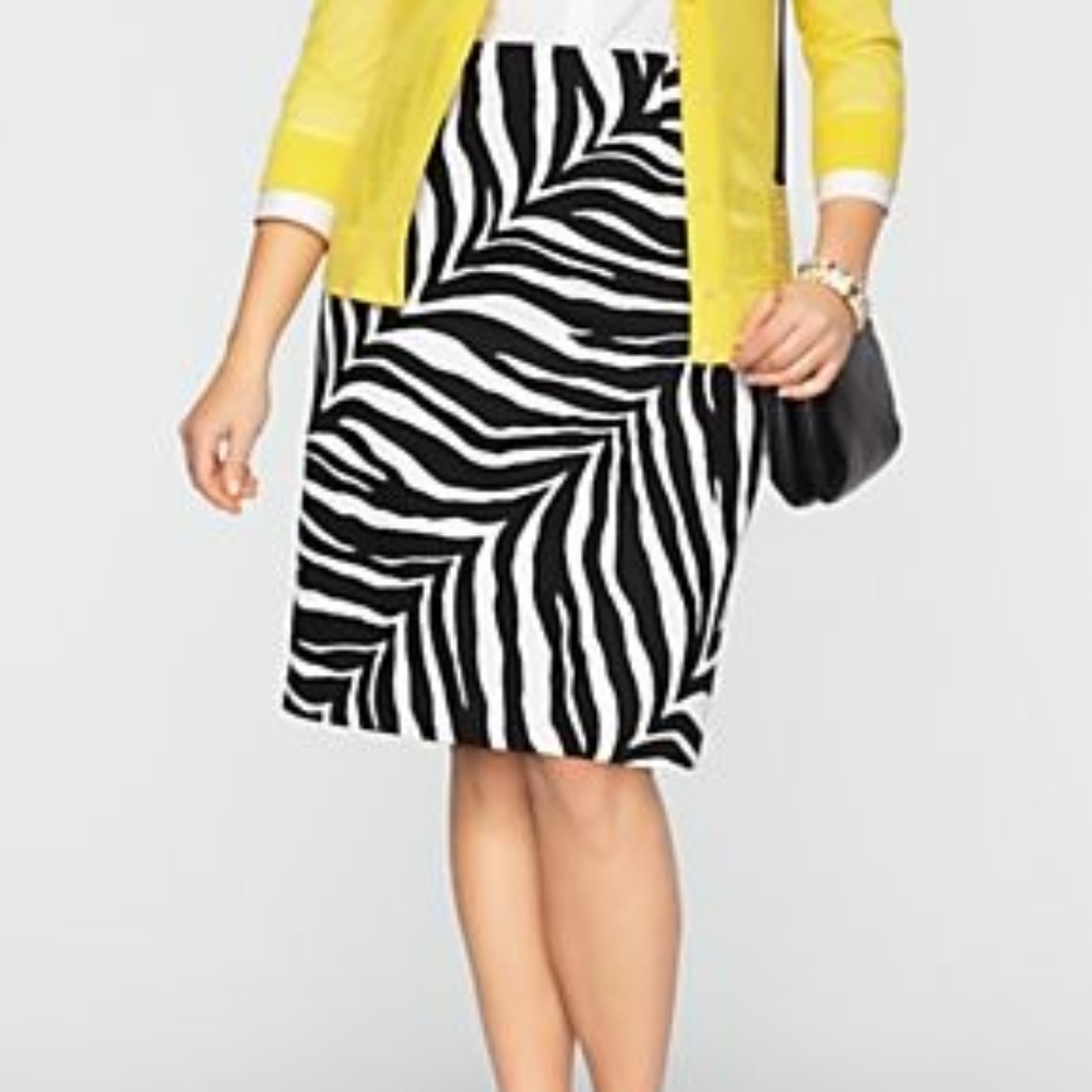 ❤️HP❤️ Talbots Zebra Stripe Lined Pencil S…